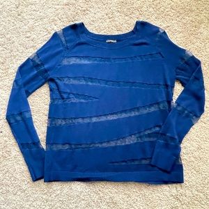 Express sweater blouse with sheer striping size S